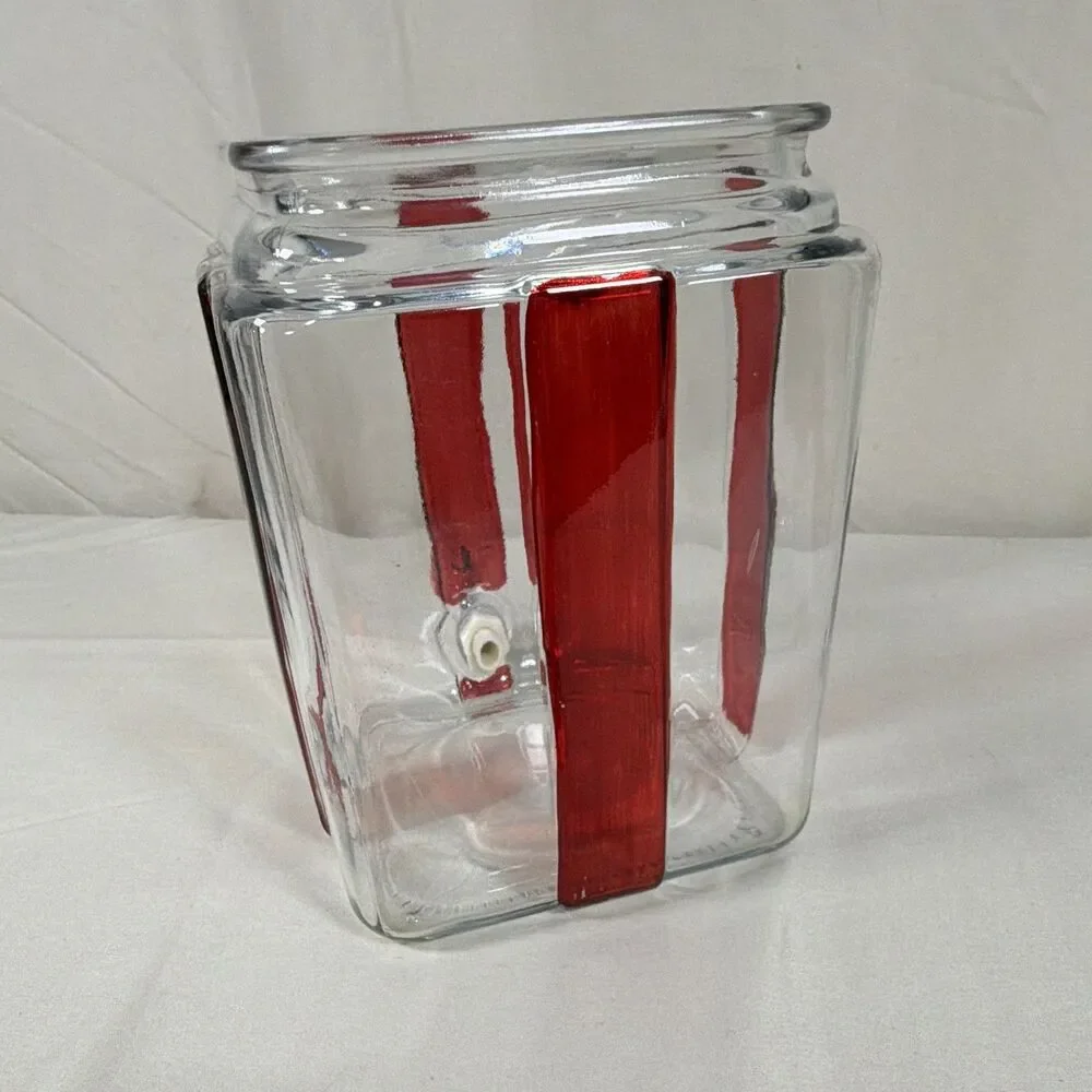 Winterberry Lane Glass Gift Box Drink Dispenser | Christmas Beverage Server